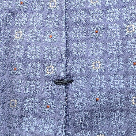 Marc Allen Designer Luxury Men's Blue Geometric 100% Silk Tie Necktie Italy - Picture 4 of 7